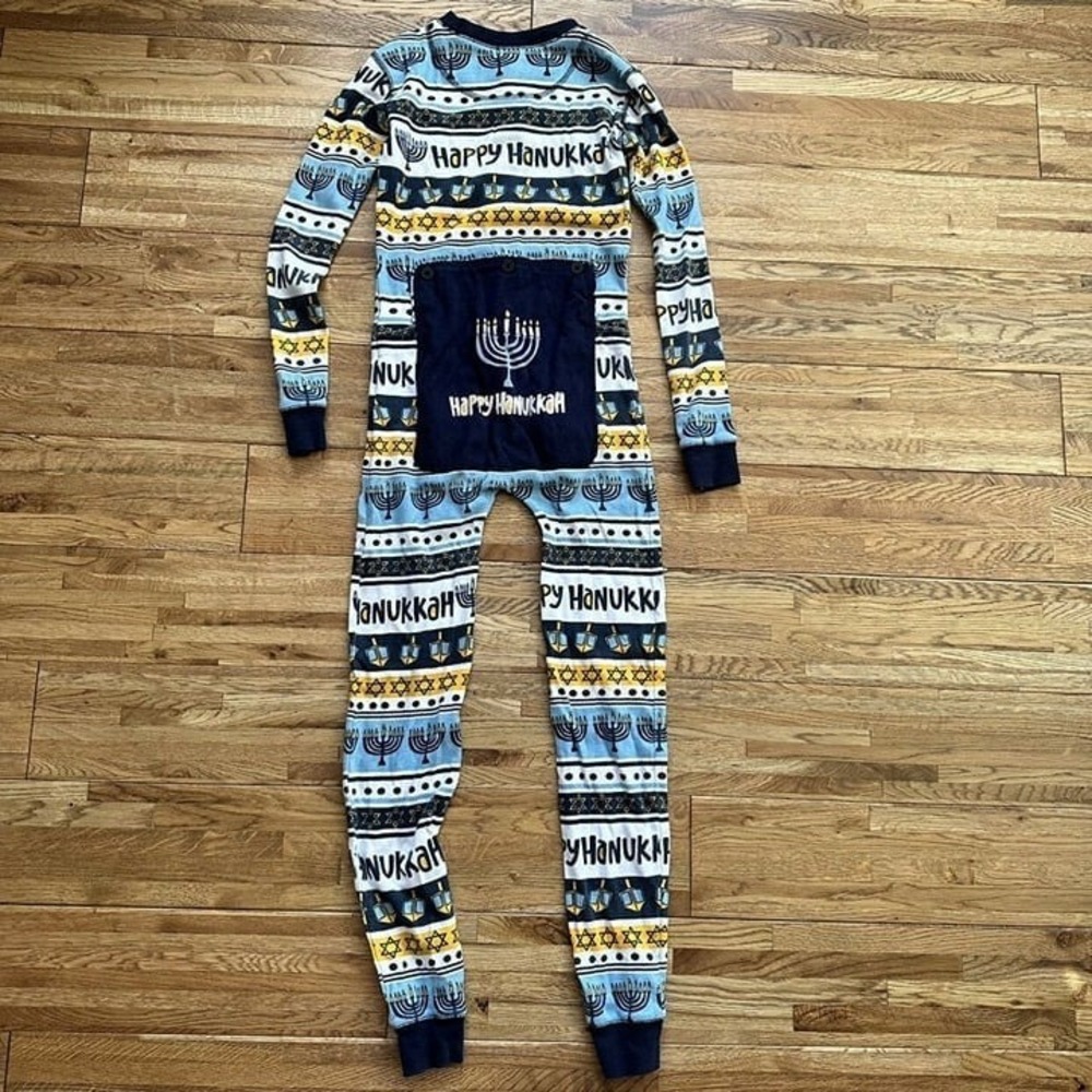 Lazy One Happy Hanukkah Kid‎ Onesie Menorah Flapjack Size 10 - Picture 2 of 7